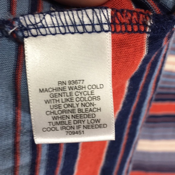 Liz Claiborne 1x 3/4 sleeve shirt blue stripe 557 - Picture 6 of 7